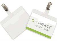 Kongresmærke Q-Connect 60 x 90 mm visitor badge med clips, 
